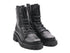 Felmini combat boots with laces and zip leather upper